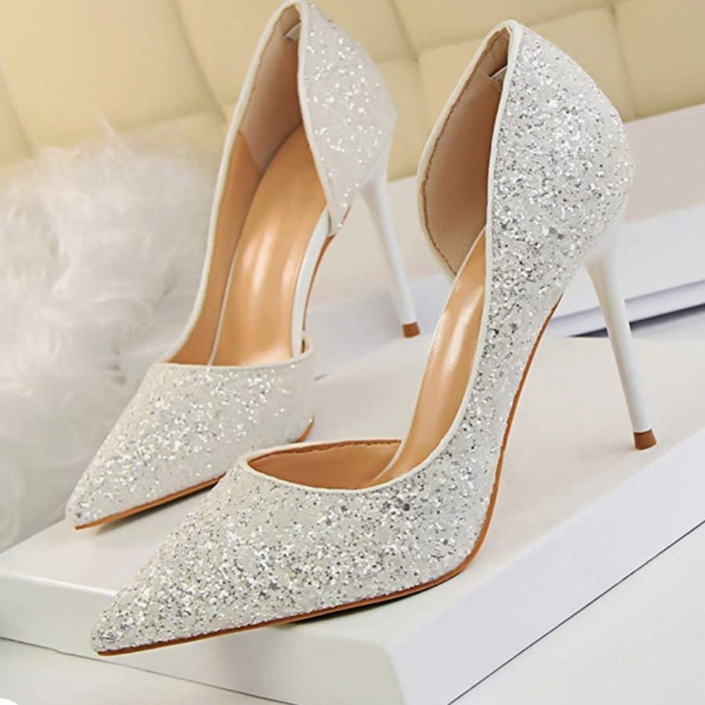 Silver sparkly shoes